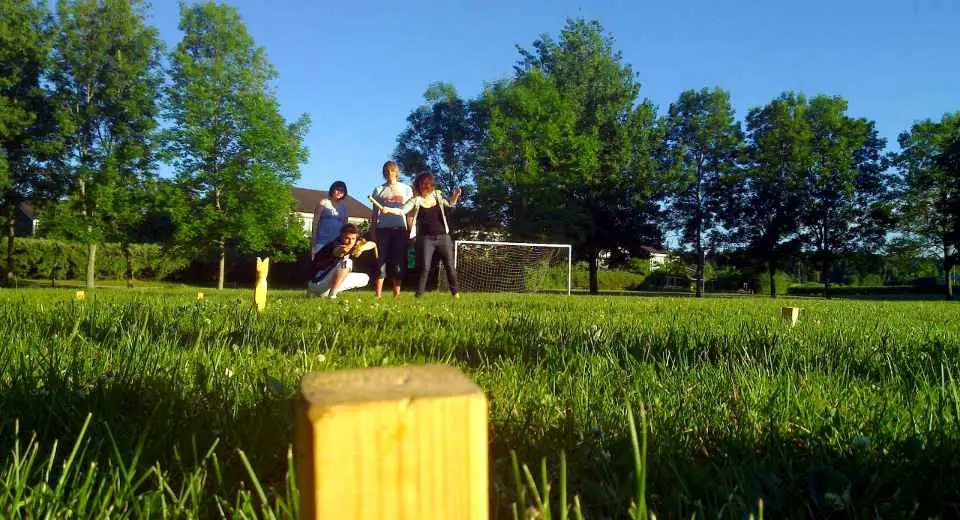 Kubb, also called Viking chess, is a outdoor throwing game with woods from Sweden.