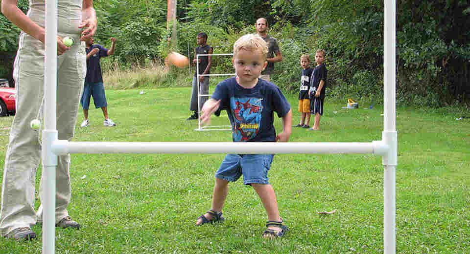 Ladder ball game is good for both adults and children as an outdoor throwing game. 