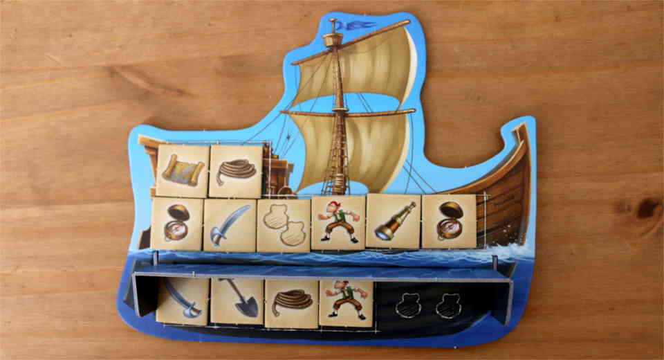 The Anchors Aweigh board game is a family game where each player has their own ship