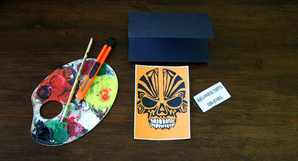 You can craft this Halloween invitation card with very little material.