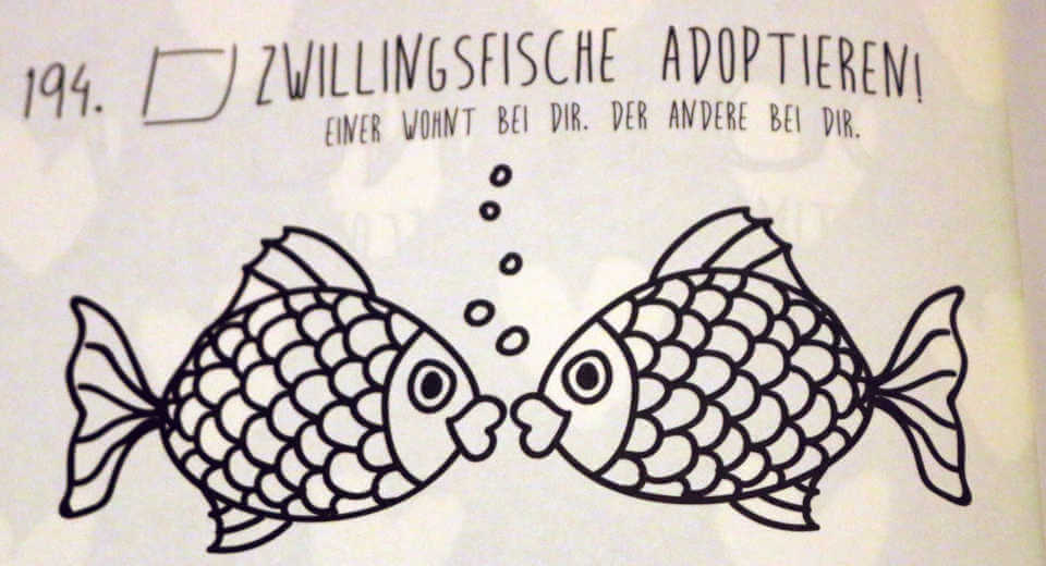Bucket List für Paare - Illustration mit 2 Fischen
