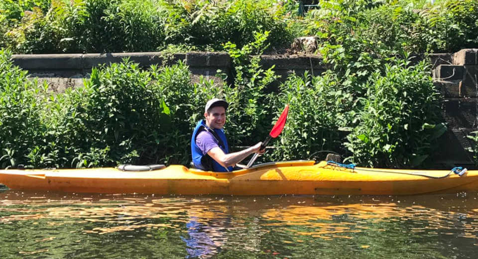 In a canoe on the Landwehrkanal