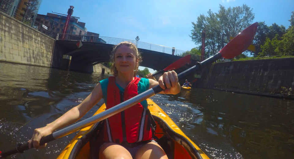 Canoeist on the Landwehr Canal