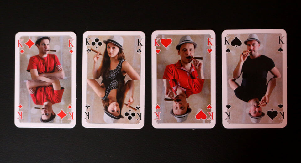 The Kings of our personalised playing cards