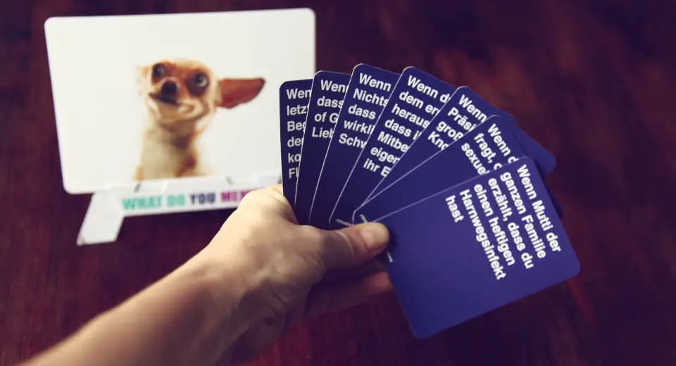 The What do you Meme game is a party game with cards that is ideal for a bachelor party.