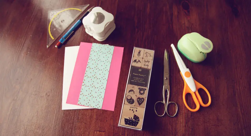 Making a new baby girl card works out in 20 minutes if you have all the craft materials on hand.
