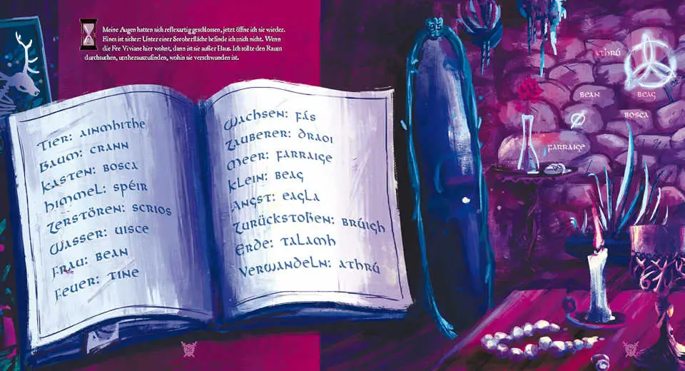 Illustration im Escape Game Buch "Im Sagenwald von Brocéliande"