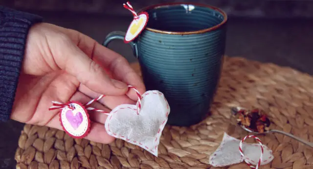 Make your own heart tea bag tutorial as a quick gift 