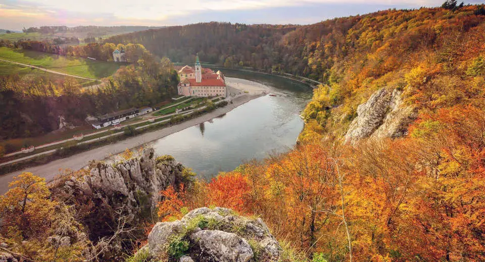 Weltenburg Monastery is idyllically located in a bend of the Danube and is one of the most beautiful excursion destinations in Bavaria that you can reach by boat