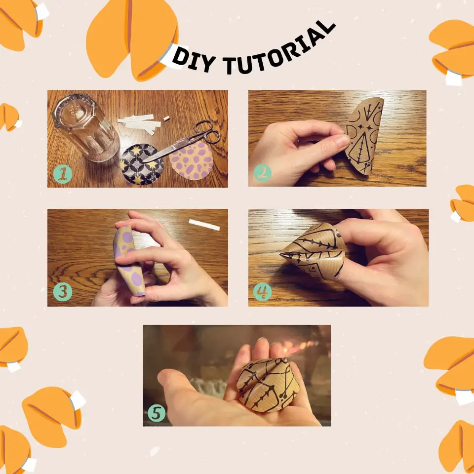 "Tutorial on how to make paper fortune cookies"