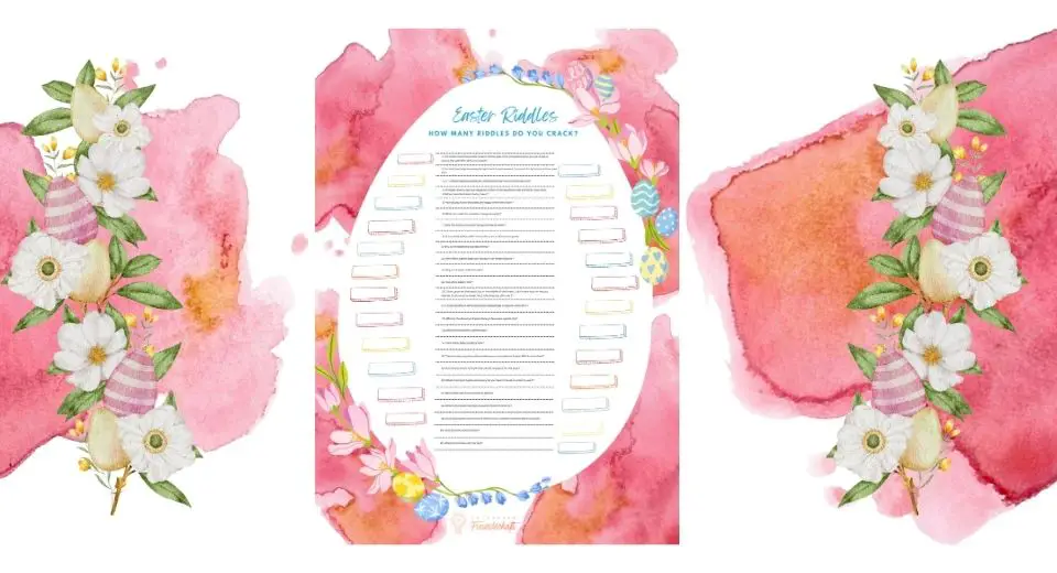Free Easter game template with Easter riddles for adults