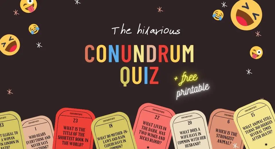 e conundrum quiz game with 27 questions for kids and ad