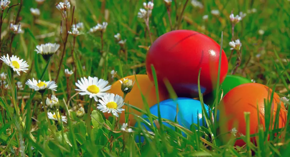 "Easter egg poking is played in some rural regions in Bavaria at Easter"